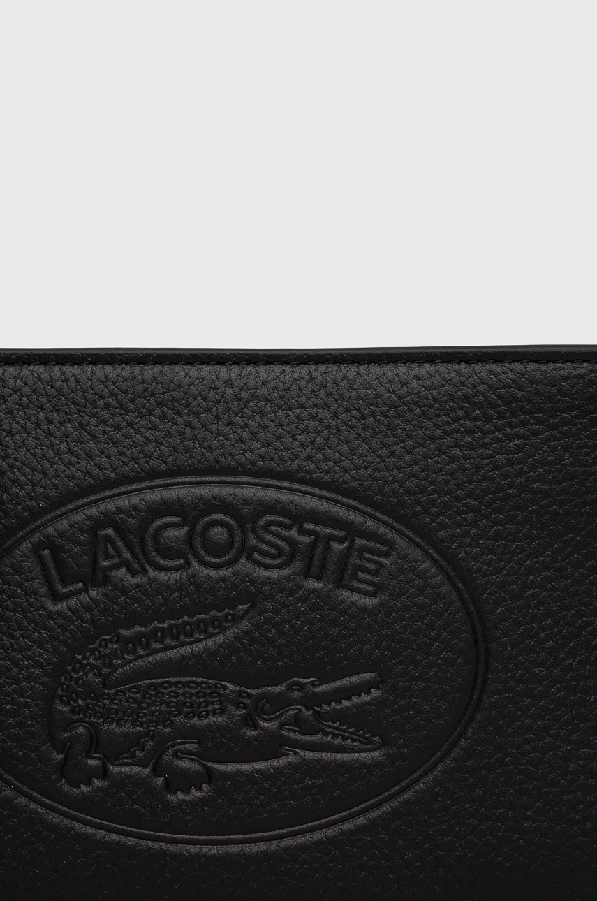 

Шкіряна сумочка Lacoste колір чорний