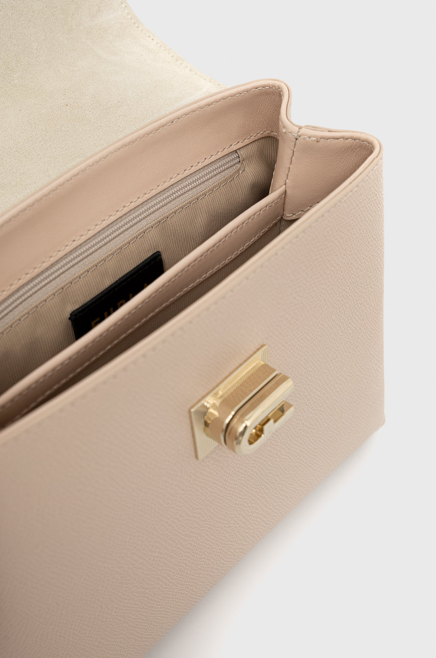 Шкіряна сумочка Furla колір бежевий 