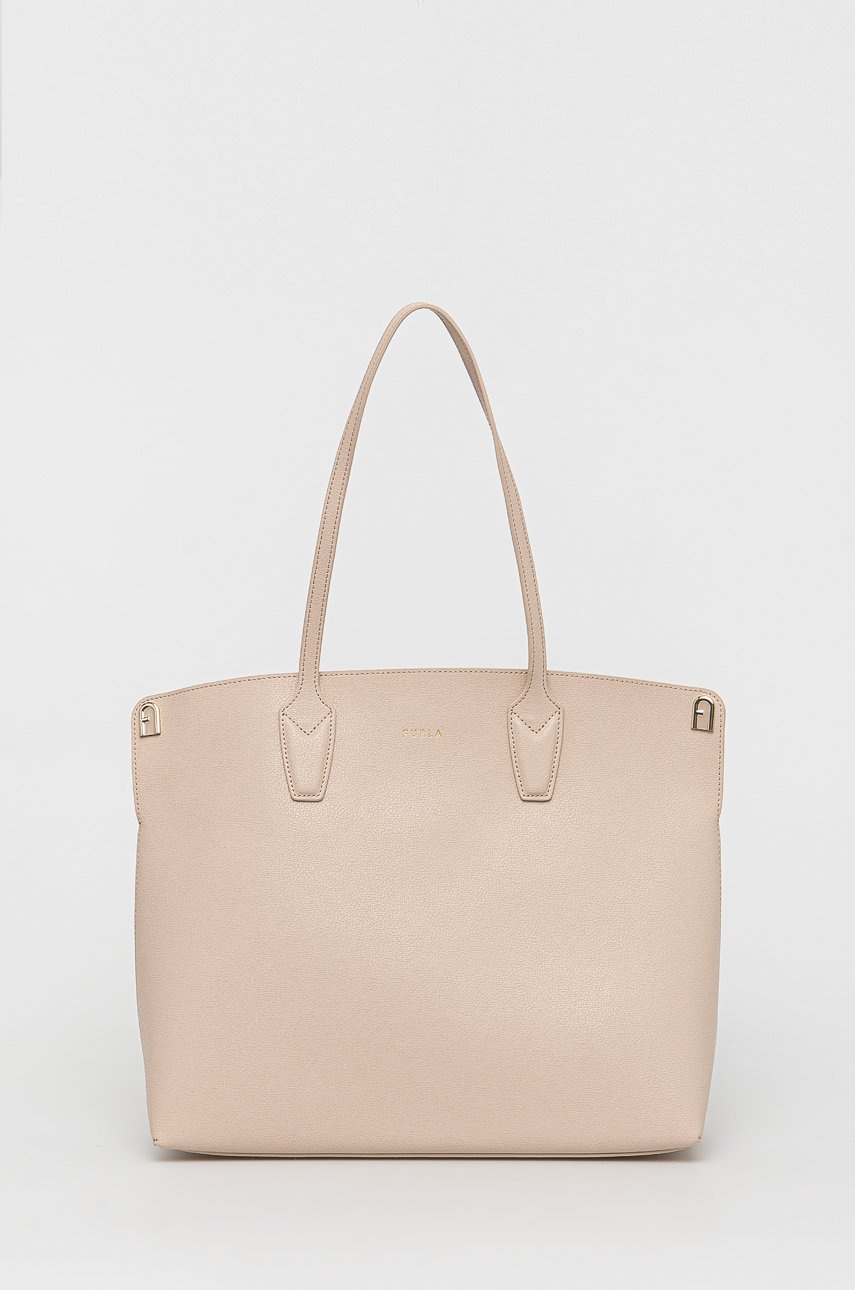 

Кожена чанта Furla в бежово, Бежов