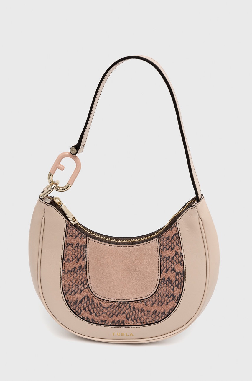 

Кожена чанта Furla в бежово, Бежов