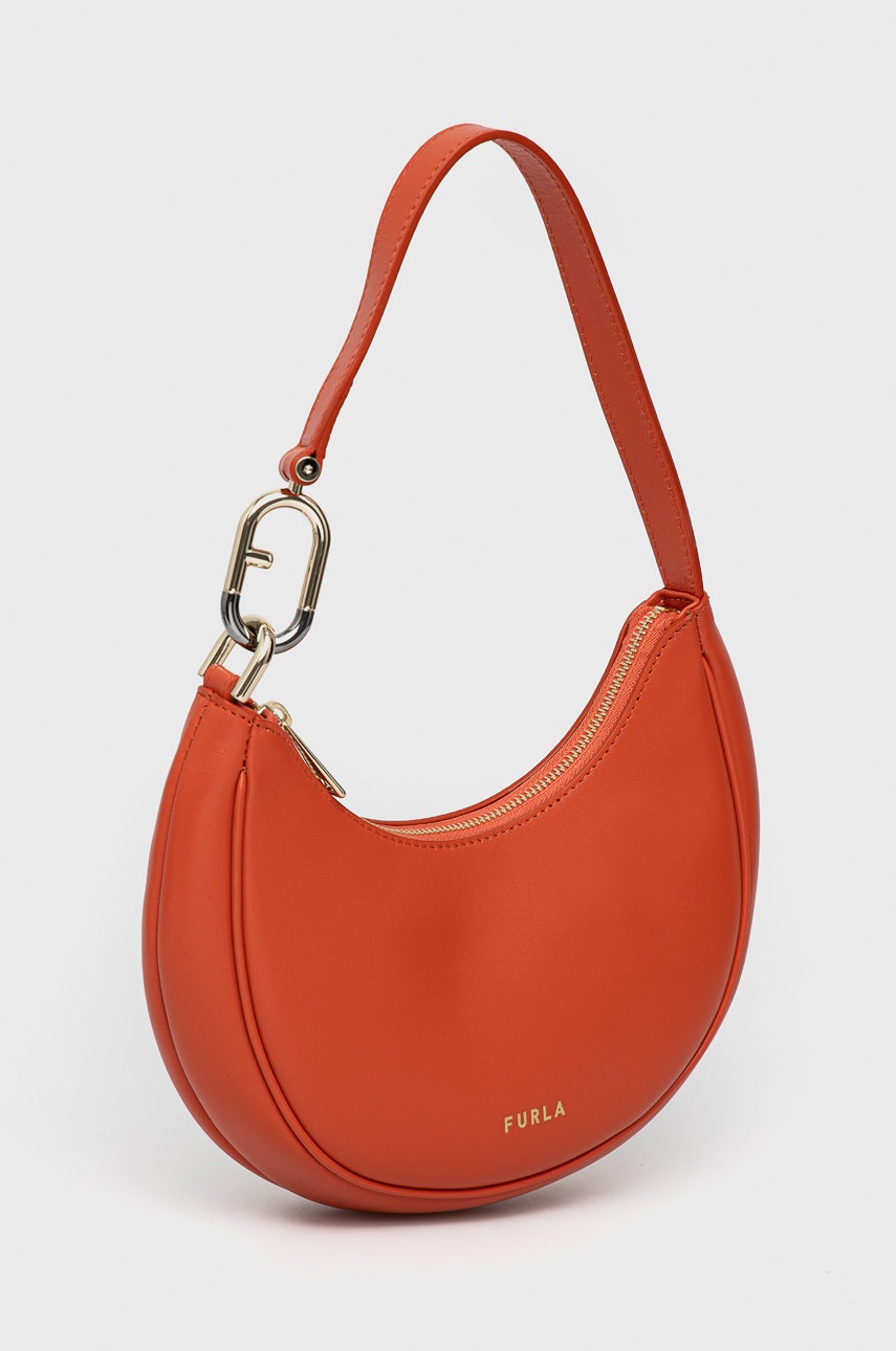 

Кожаная сумочка Furla цвет оранжевый