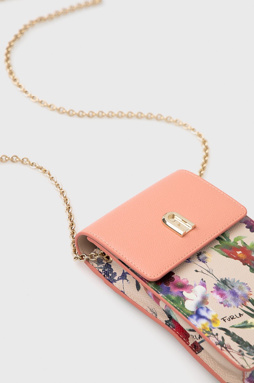 

Шкіряний чохол на телефон Furla колір бежевий
