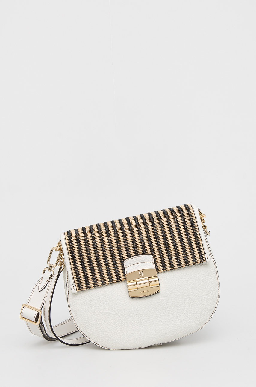 

Кожена чанта Furla в бежово, Бежов