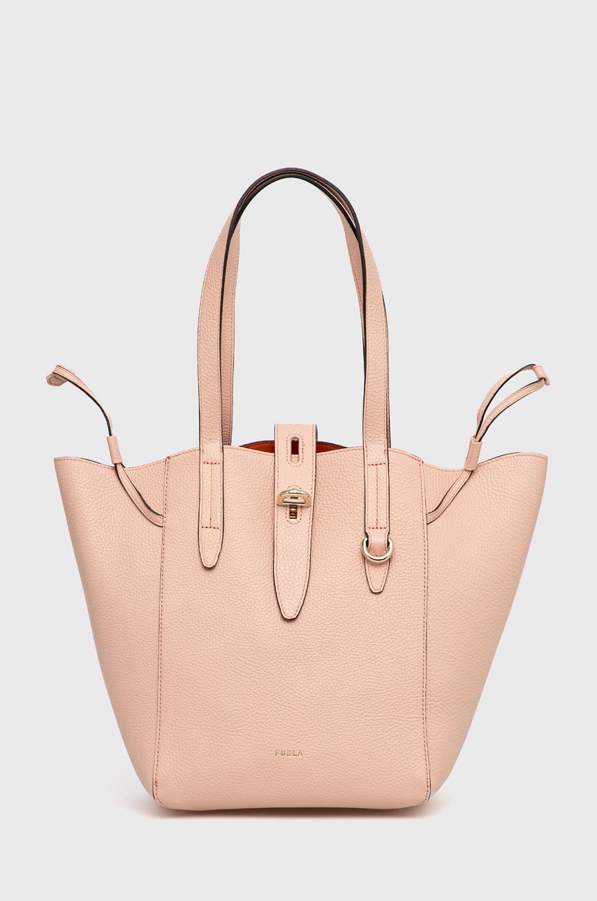 

Кожена чанта Furla в розово, Розов
