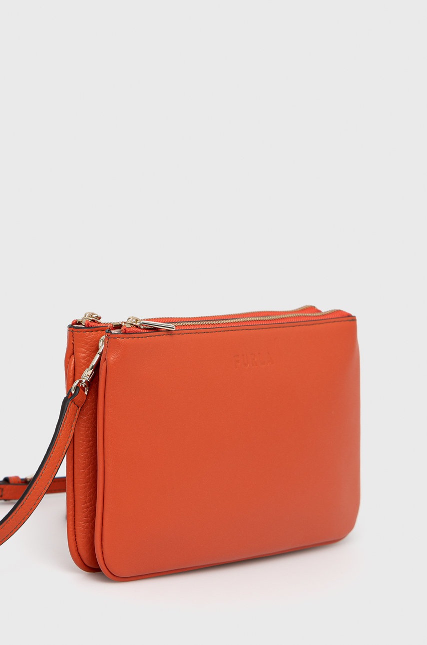 

Кожаная сумочка Furla цвет оранжевый