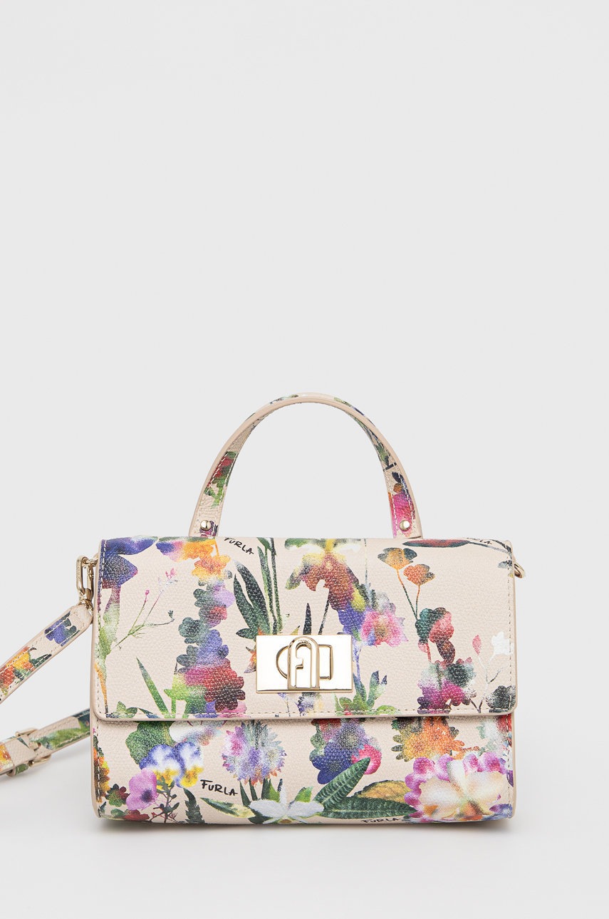 

Кожена чанта Furla в бежово, Бежов