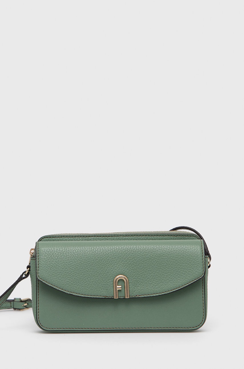 

Кожена чанта Furla в зелено, Зелен