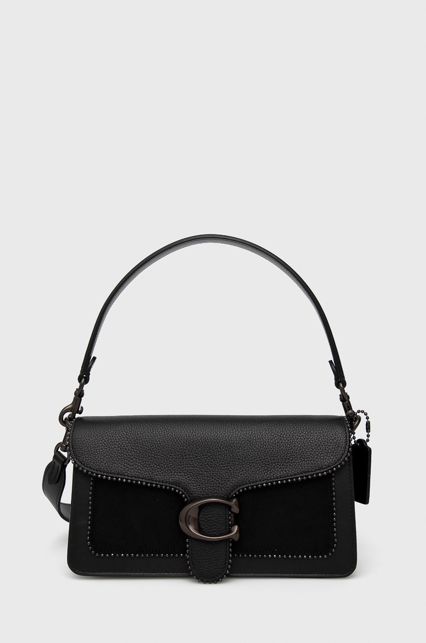 

Кожена чанта Coach в черно, Черен