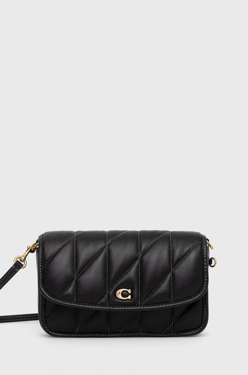 

Кожена чанта Coach в черно, Черен