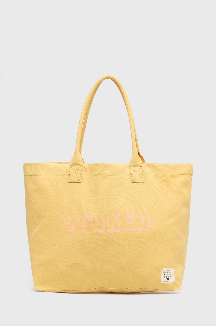 Billabong geanta de plaja culoarea galben imagine reduceri black friday 2021 answear.ro