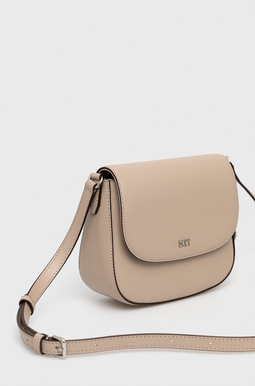 

Шкіряна сумочка Dkny колір бежевий