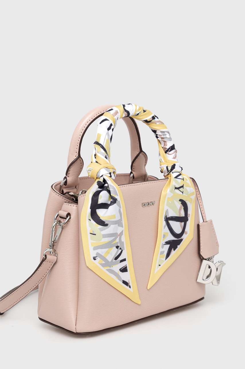 

Кожаная сумочка Dkny цвет розовый