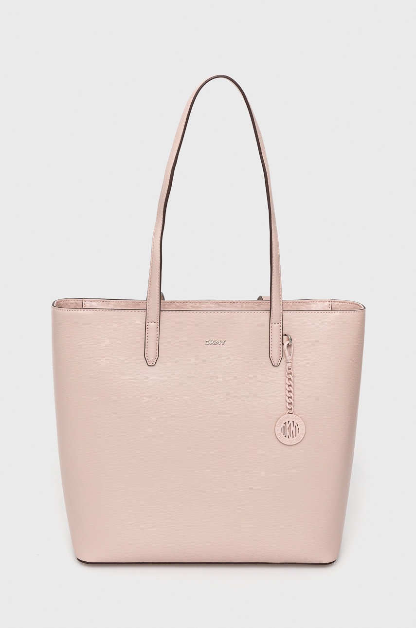 

Кожена чанта Dkny в розово, Розов
