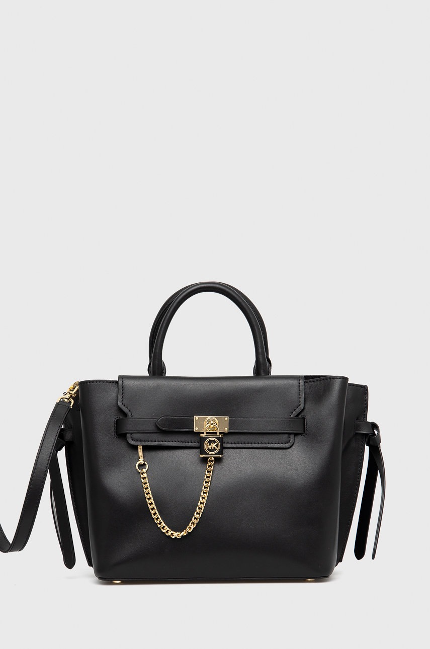 

Кожена чанта MICHAEL Michael Kors в черно, Черен