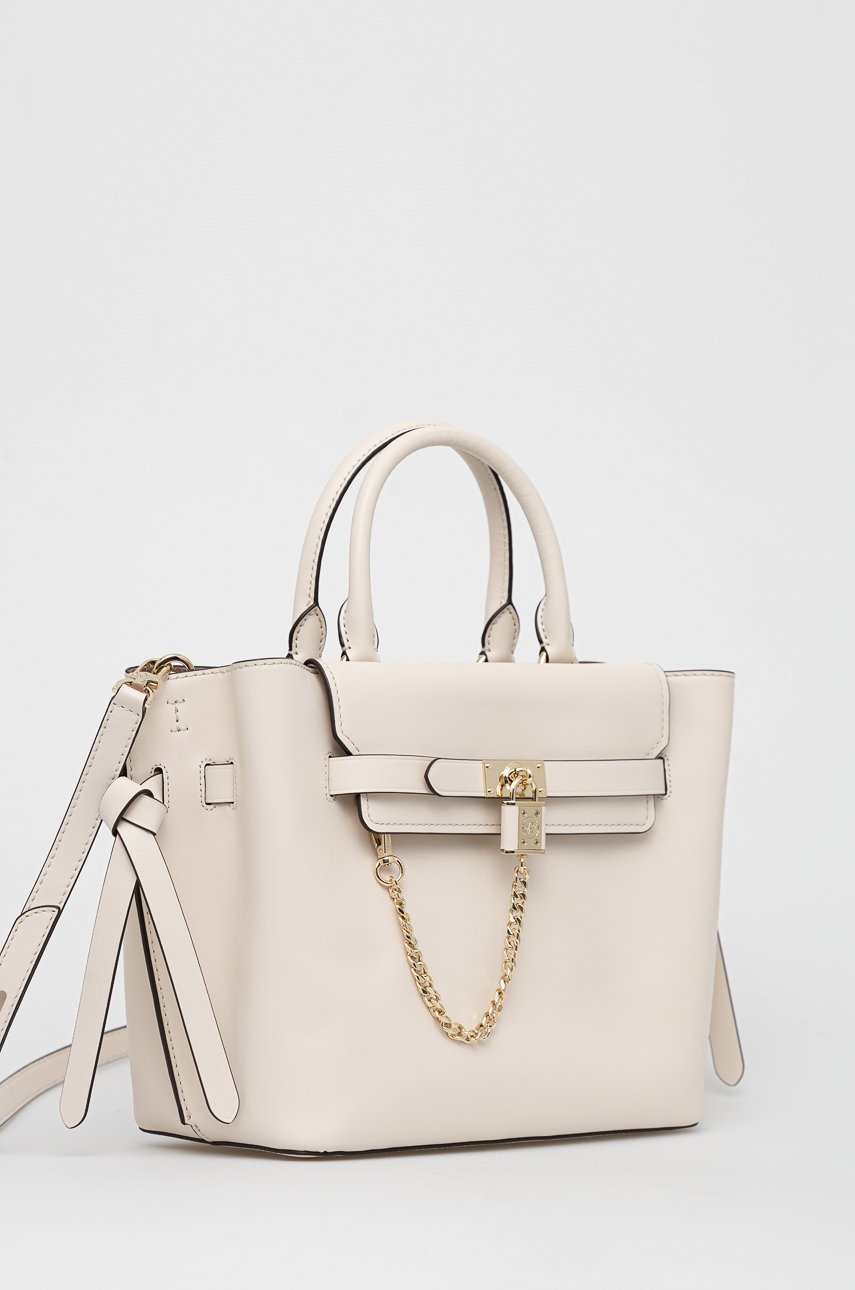 

Шкіряна сумочка MICHAEL Michael Kors колір бежевий