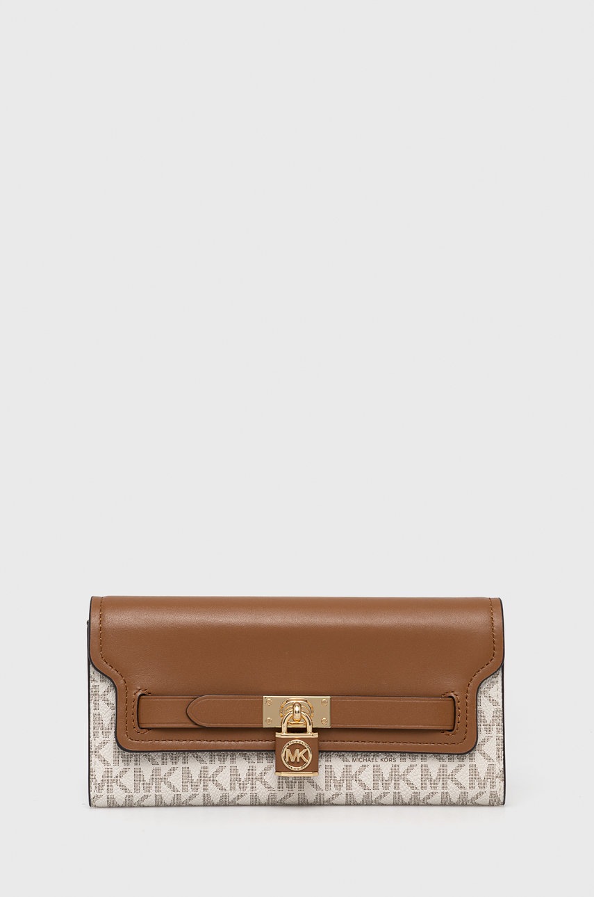 

Кожен портфейл MICHAEL Michael Kors дамски в кафяво, Кафяв