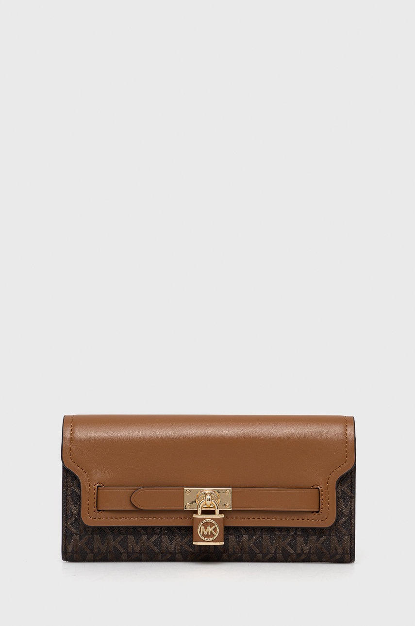 

Кожен портфейл MICHAEL Michael Kors дамски в кафяво, Кафяв