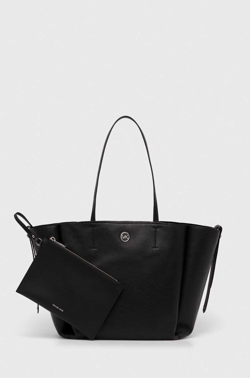 

Кожена чанта MICHAEL Michael Kors в сиво, Черен