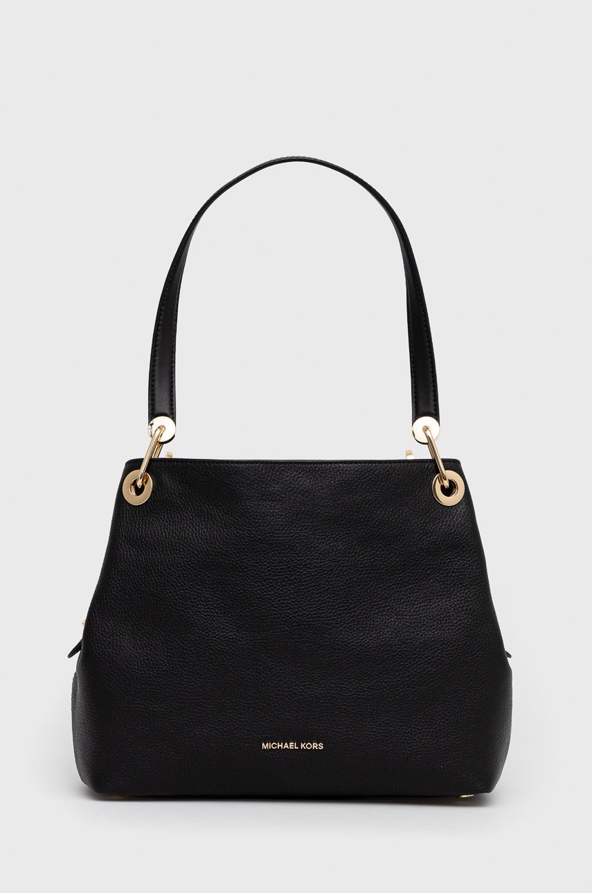 

Кожена чанта MICHAEL Michael Kors в черно, Черен