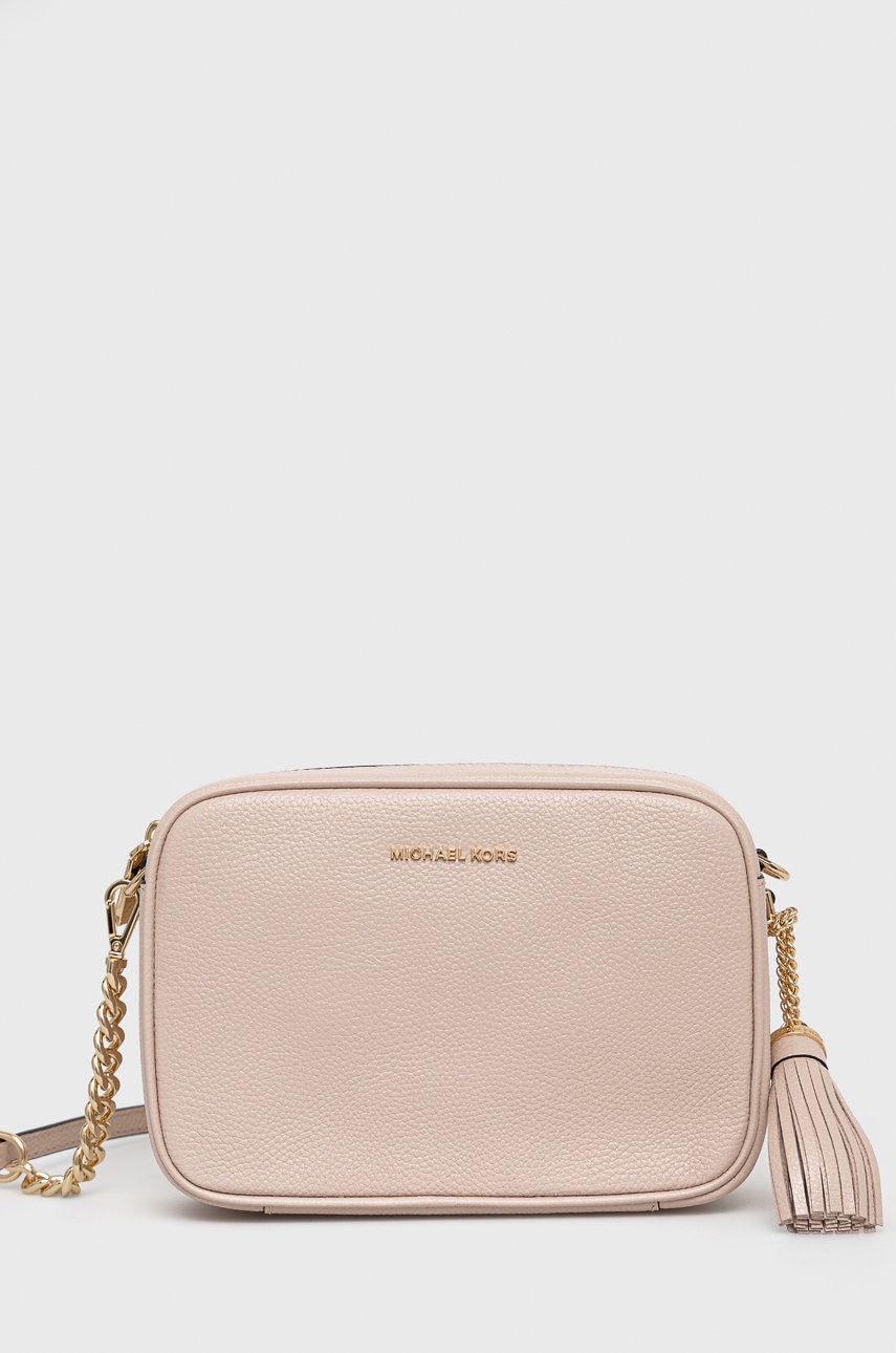 Шкіряна сумочка MICHAEL Michael Kors колір рожевий