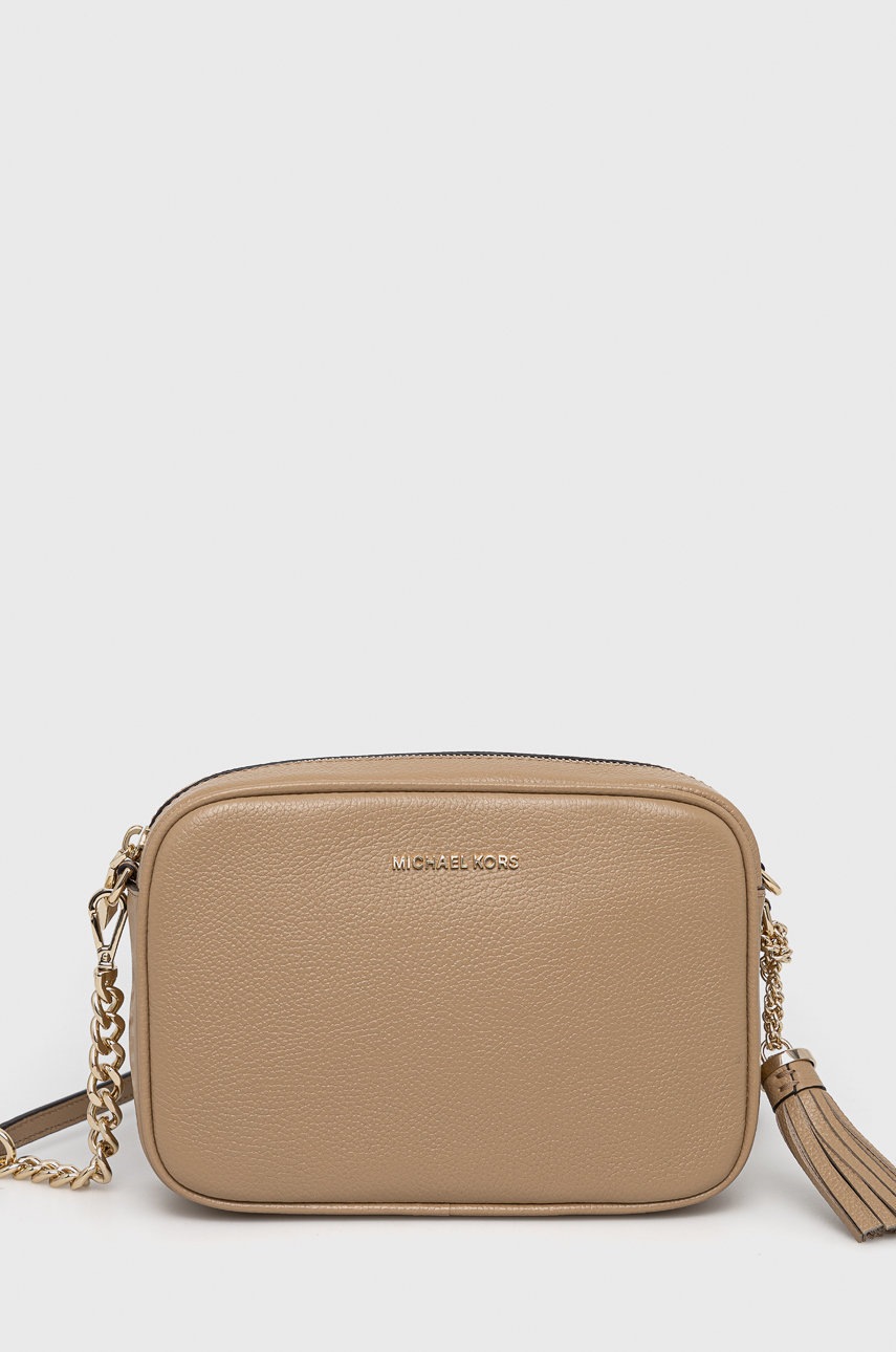 

Кожена чанта MICHAEL Michael Kors в бежово, Бежов