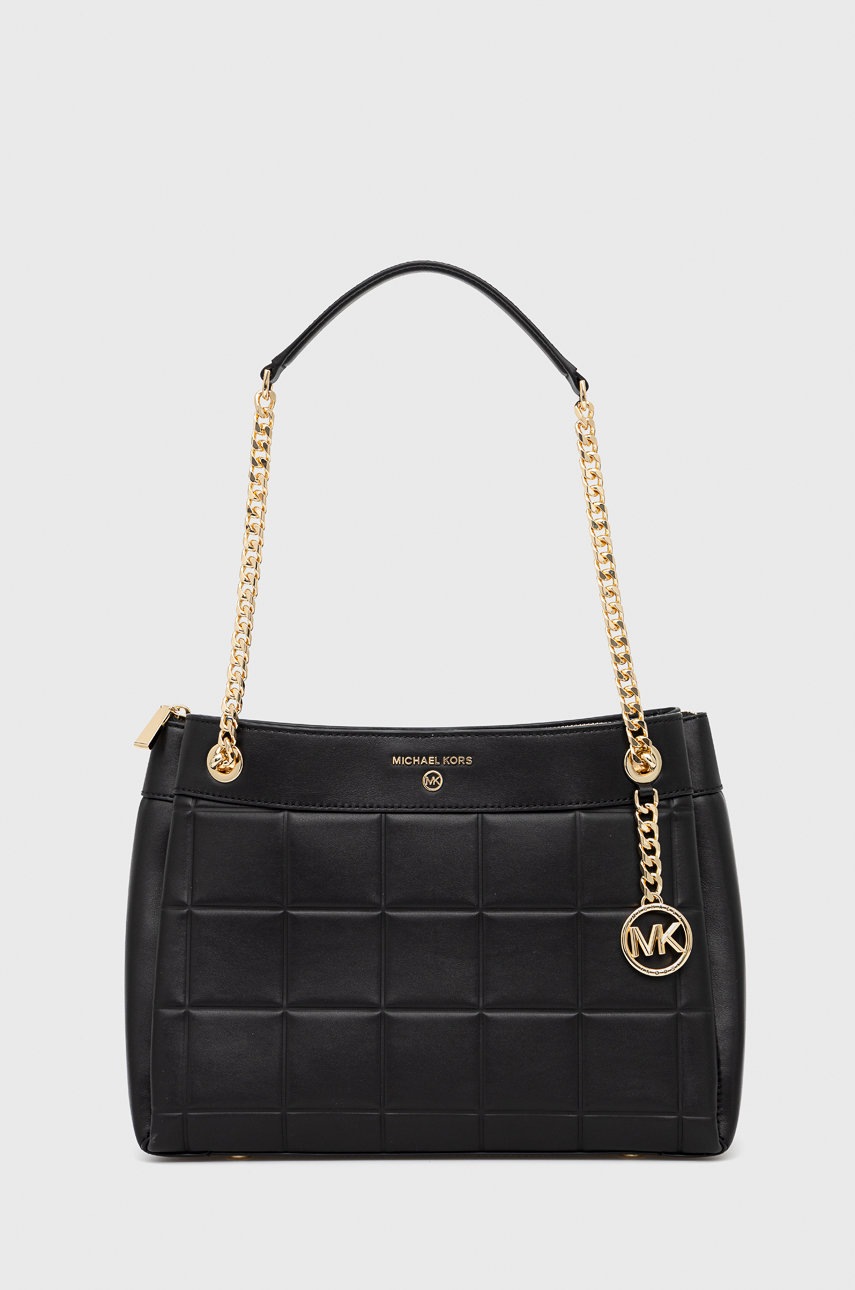 

Кожена чанта MICHAEL Michael Kors в черно, Черен
