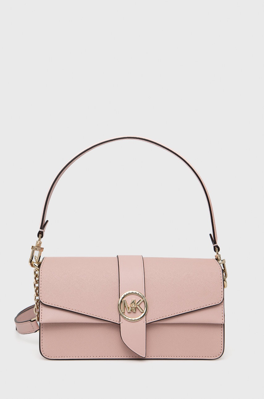 

Кожена чанта MICHAEL Michael Kors в розово, Розов
