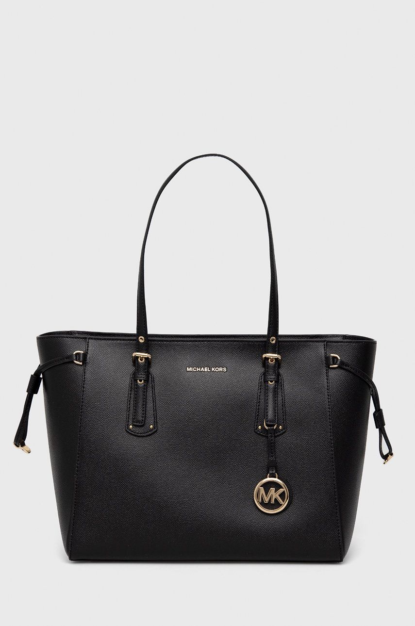 MICHAEL Michael Kors poseta de piele culoarea negru