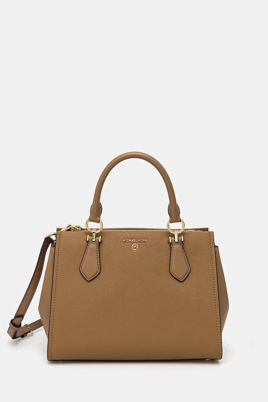MICHAEL Michael Kors poseta de piele culoarea bej MICHAEL Michael Kors poseta de piele culoarea bej