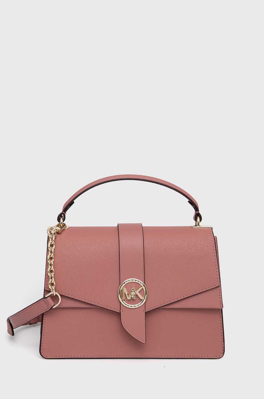 

Кожена чанта MICHAEL Michael Kors в розово, Розов