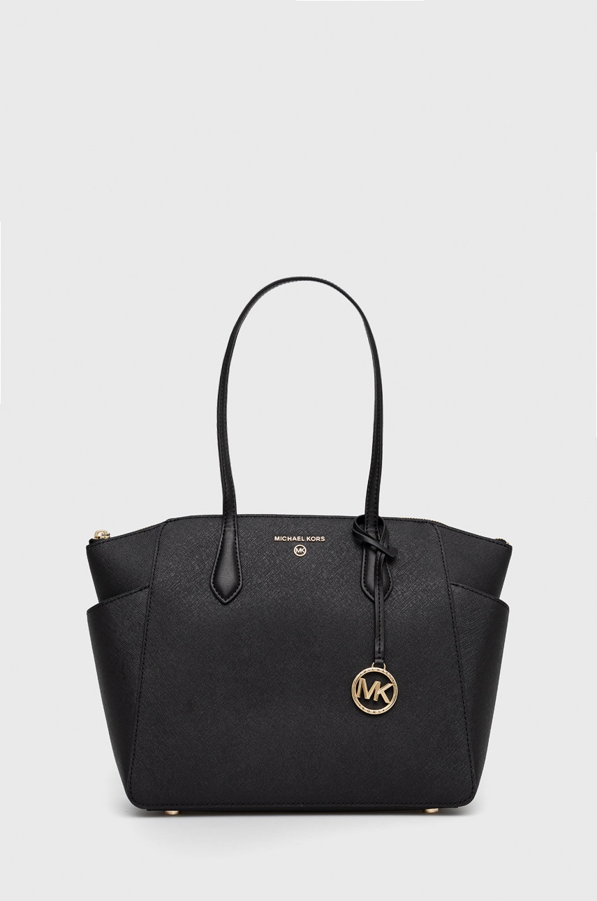 MICHAEL Michael Kors poseta de piele culoarea negru MICHAEL Michael Kors poseta de piele culoarea negru