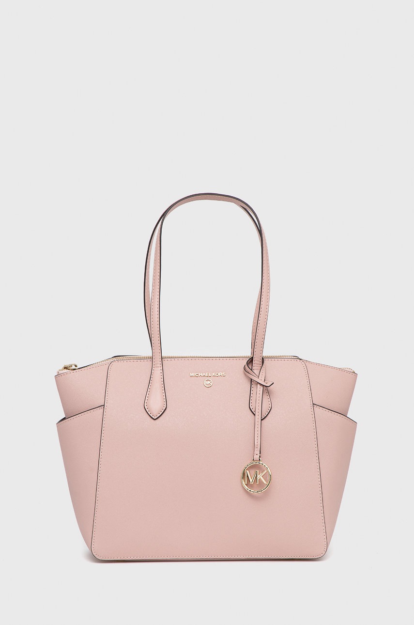 

Кожена чанта MICHAEL Michael Kors в розово, Розов