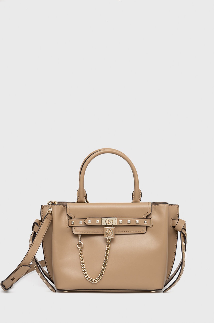 

Кожена чанта MICHAEL Michael Kors в бежово, Бежов