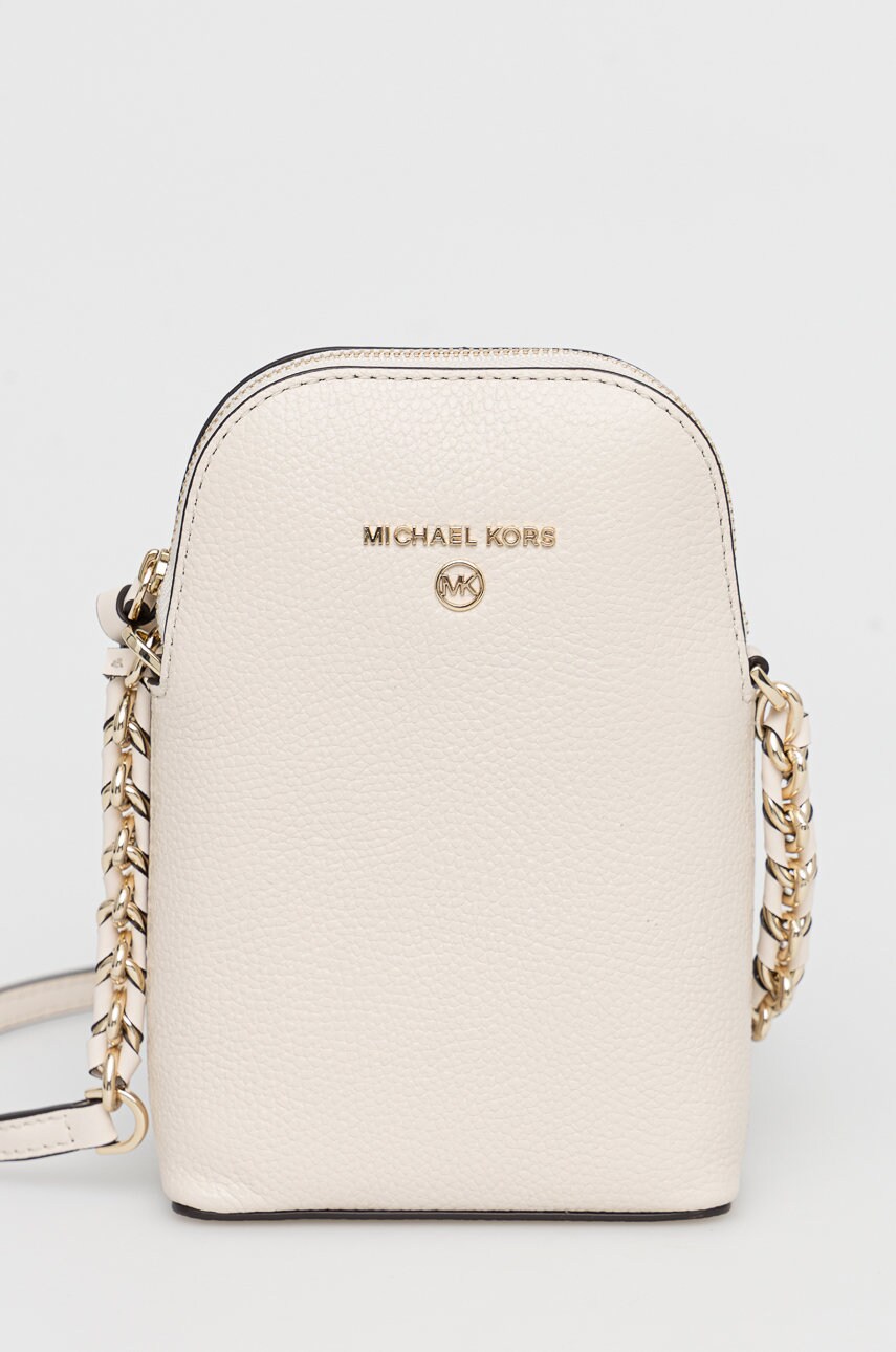 

Кожена чанта MICHAEL Michael Kors в бежово, Бежов