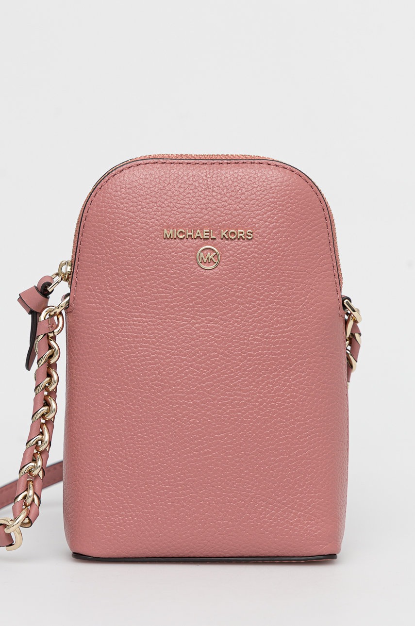 

Кожена чанта MICHAEL Michael Kors в розово, Розов
