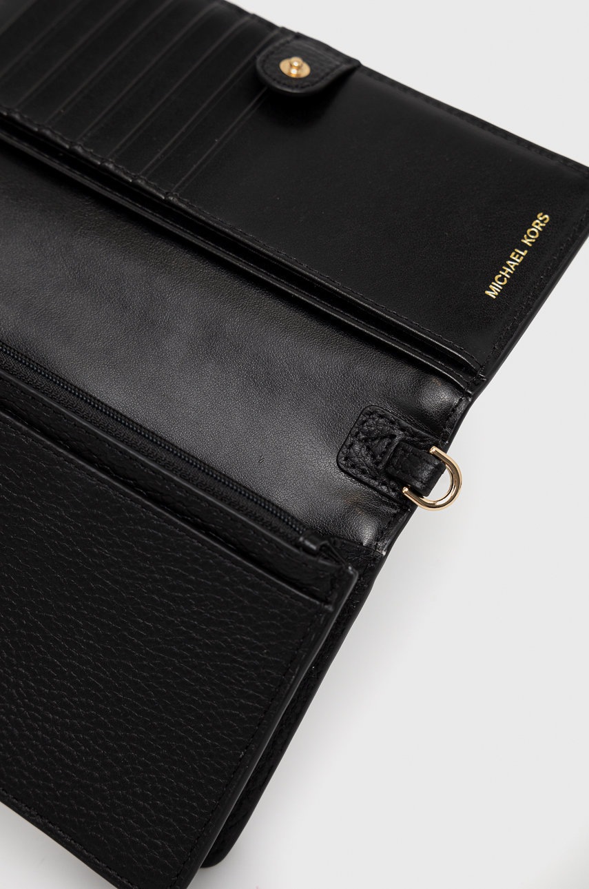 Δερμάτινη Τσάντα MICHAEL Michael Kors χρώμα: μαύρο φωτογραφία