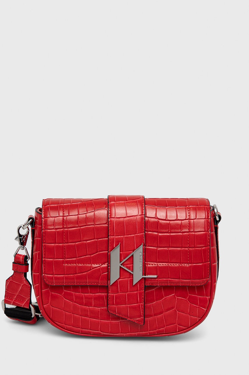 

Кожена чанта Karl Lagerfeld в червено, Червен