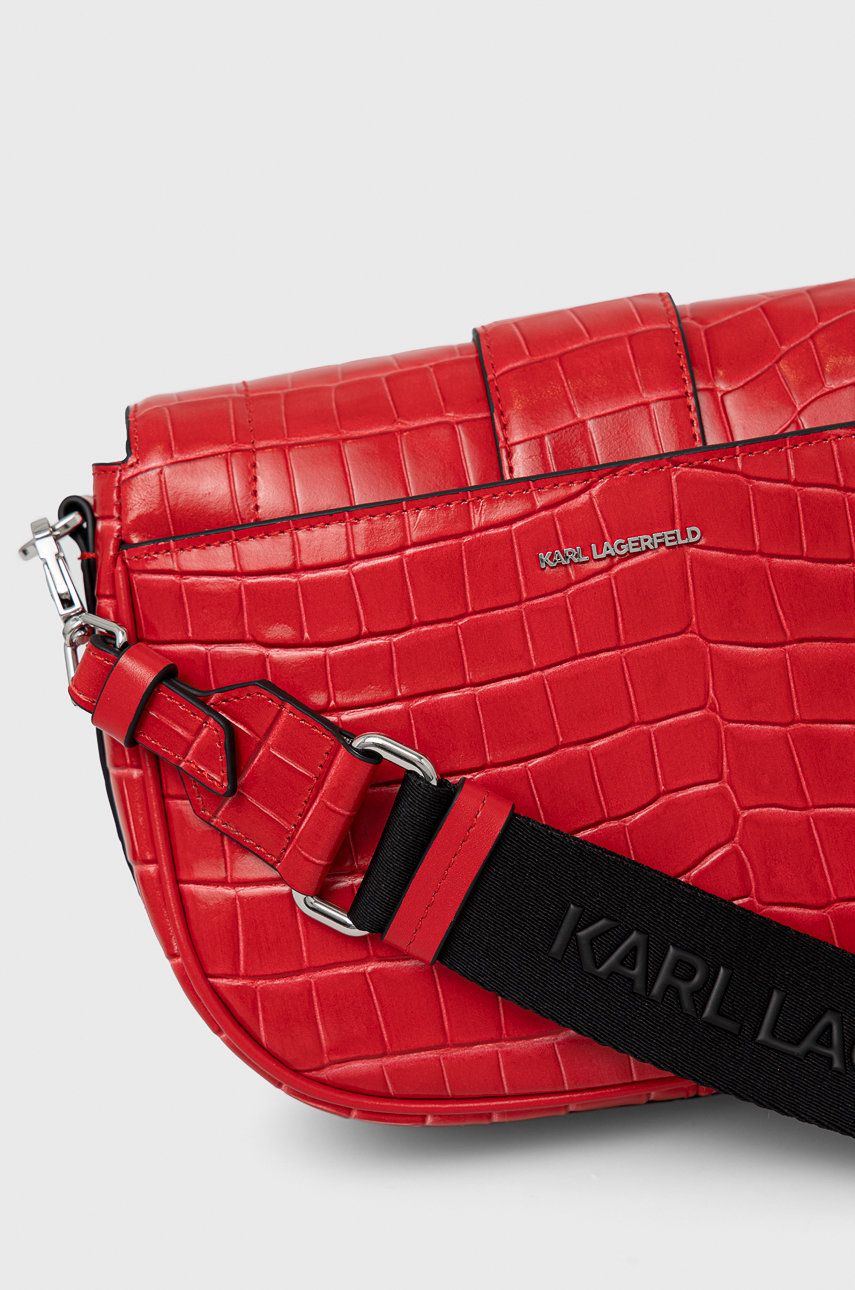 

Шкіряна сумочка Karl Lagerfeld колір червоний