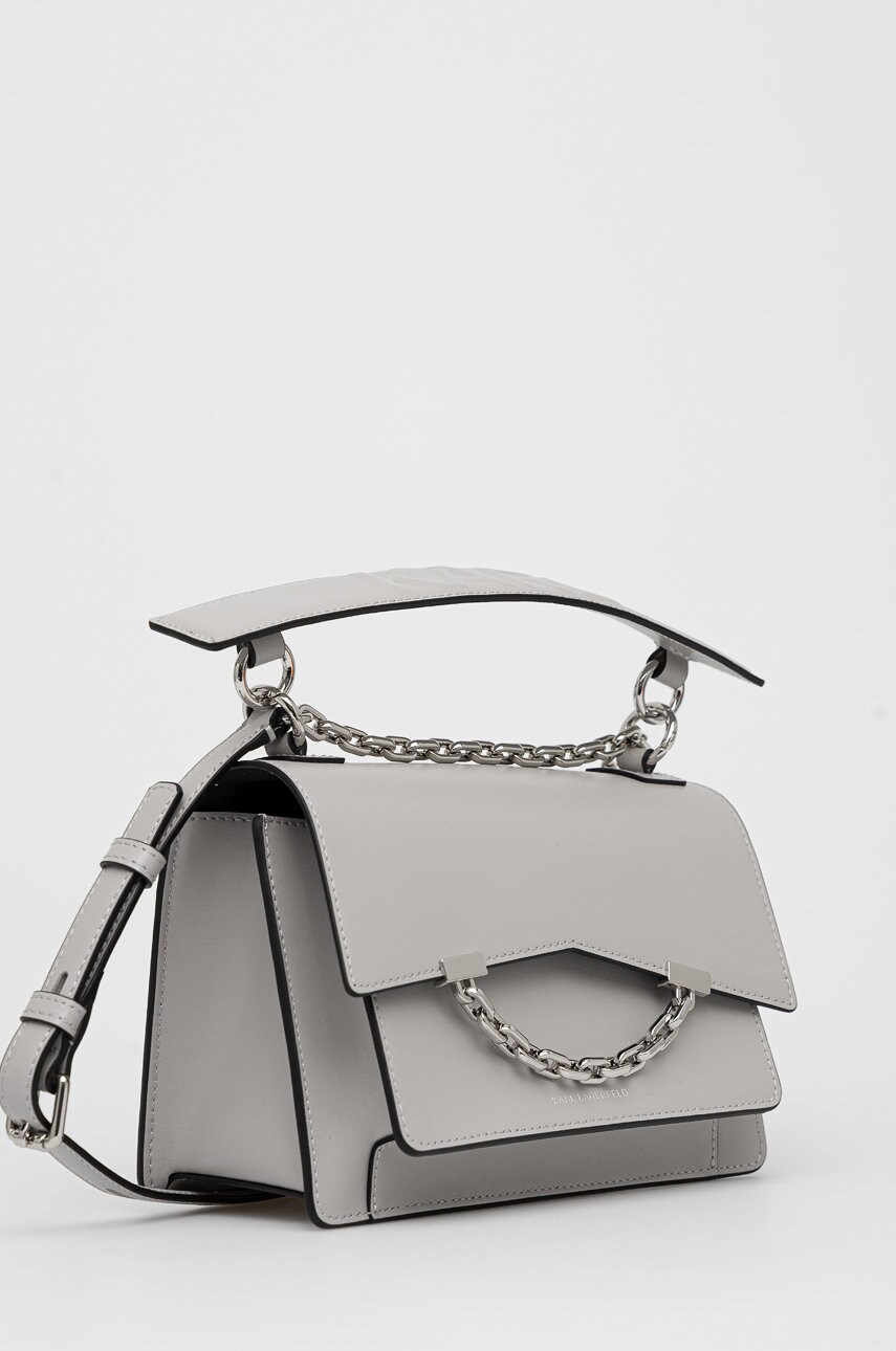 

Шкіряна сумочка Karl Lagerfeld колір сірий