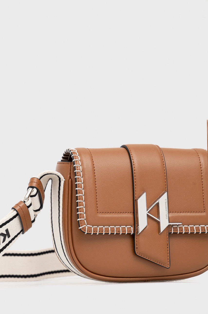 

Шкіряна сумочка Karl Lagerfeld колір коричневий