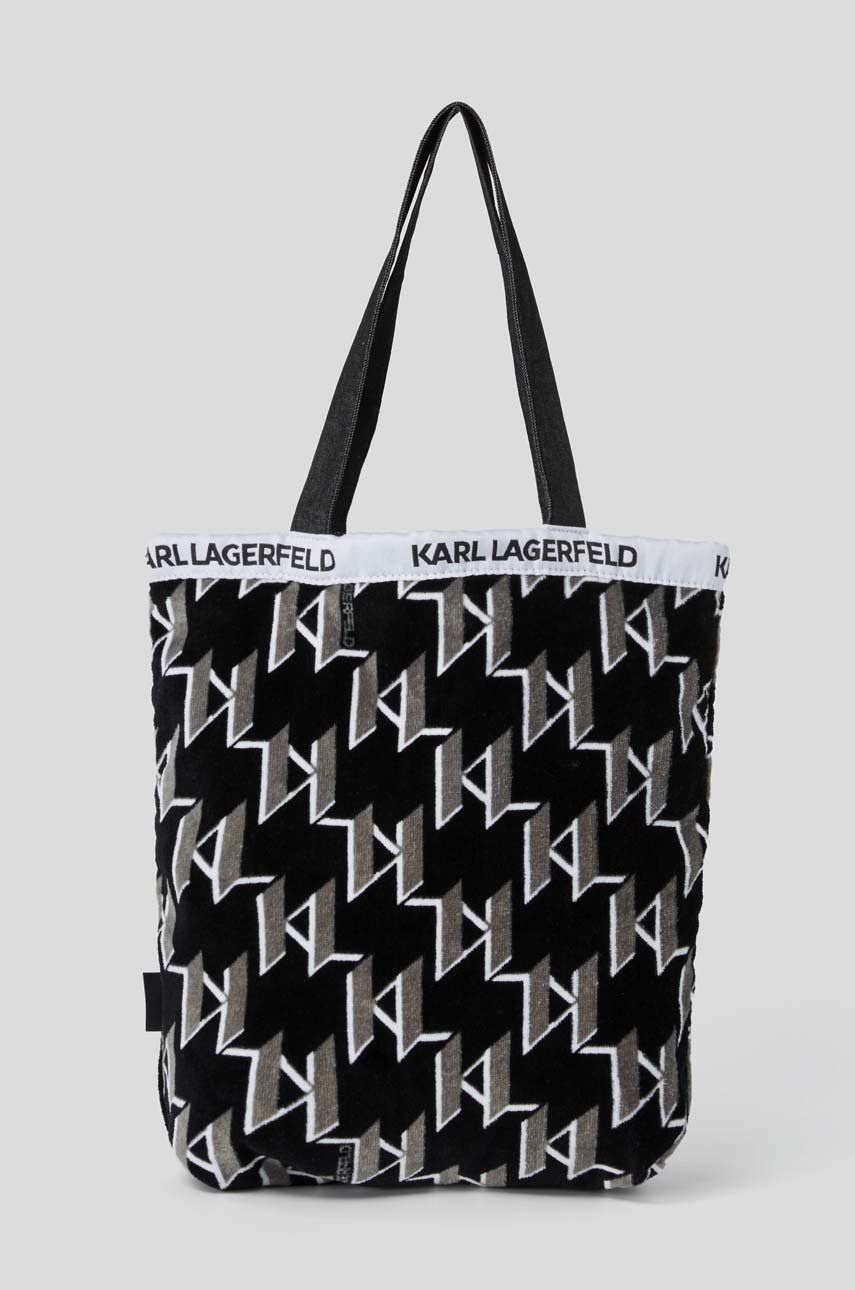 Karl Lagerfeld ręcznik bawełniany 221W3912 kolor czarny