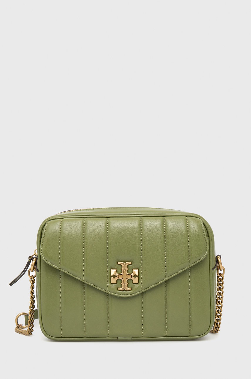 

Кожена чанта Tory Burch в зелено, Зелен