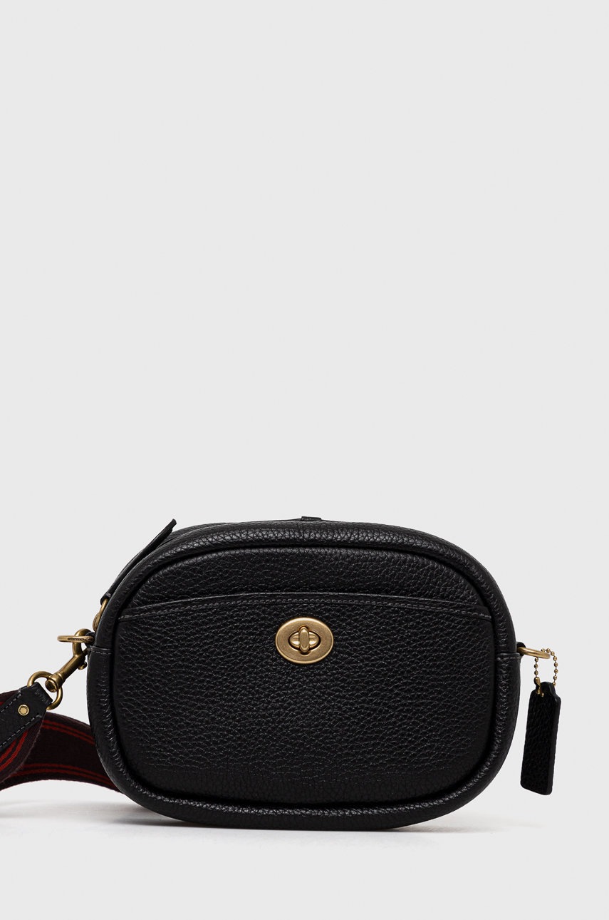 

Кожена чанта Coach в черно, Черен