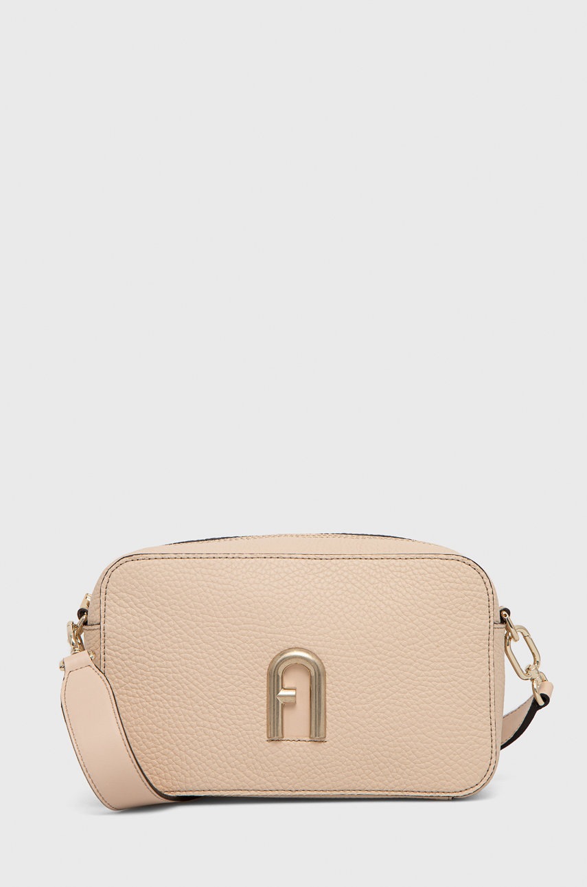

Кожена чанта Furla в бежово, Бежов