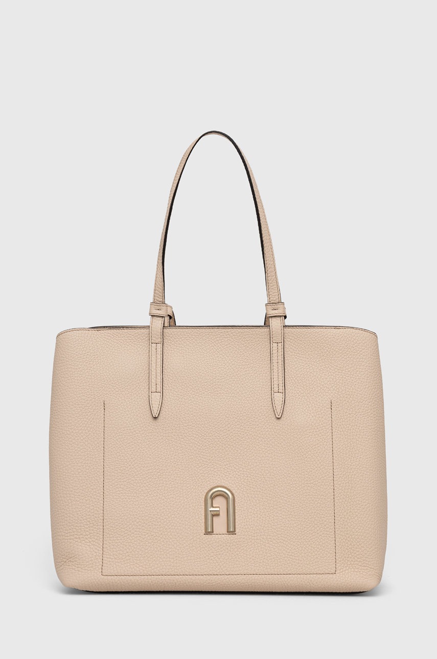 

Кожена чанта Furla в бежово, Бежов