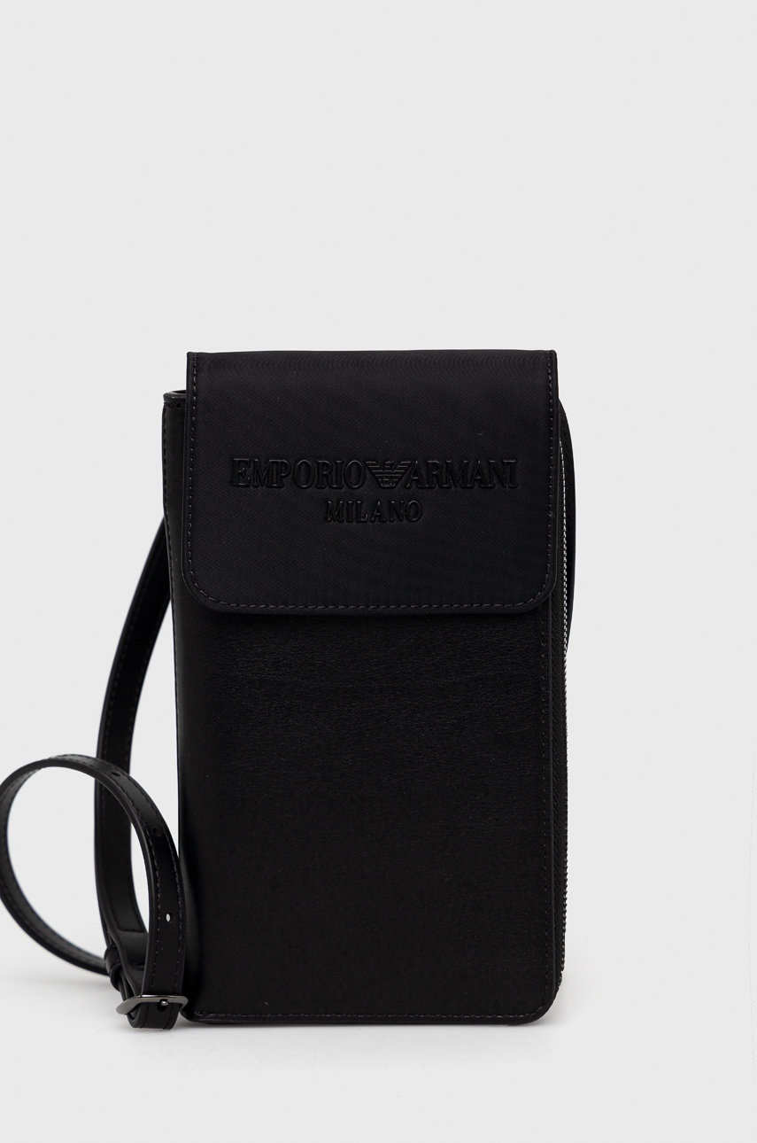 

Калъф за телефон Emporio Armani в черно, Черен