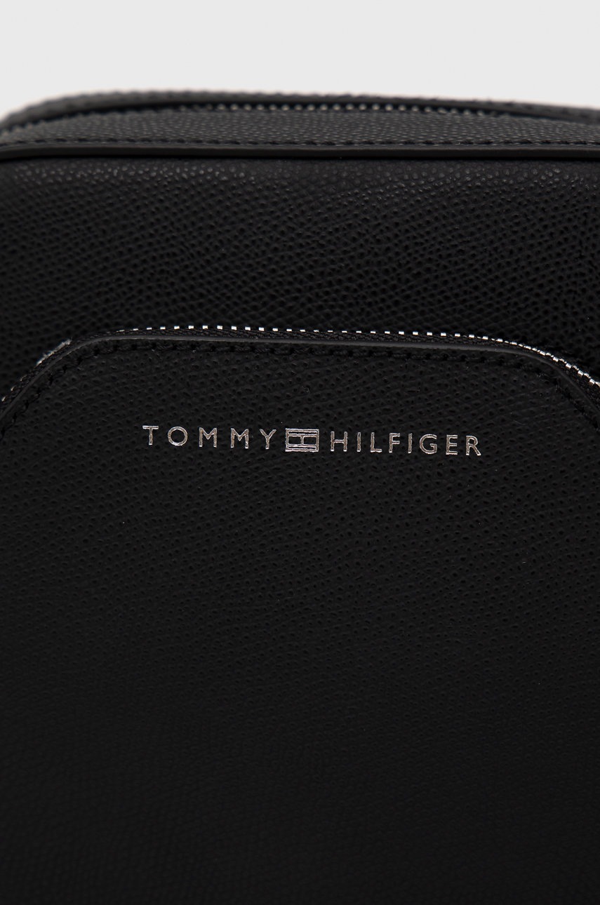 

Шкіряна сумка Tommy Hilfiger колір чорний