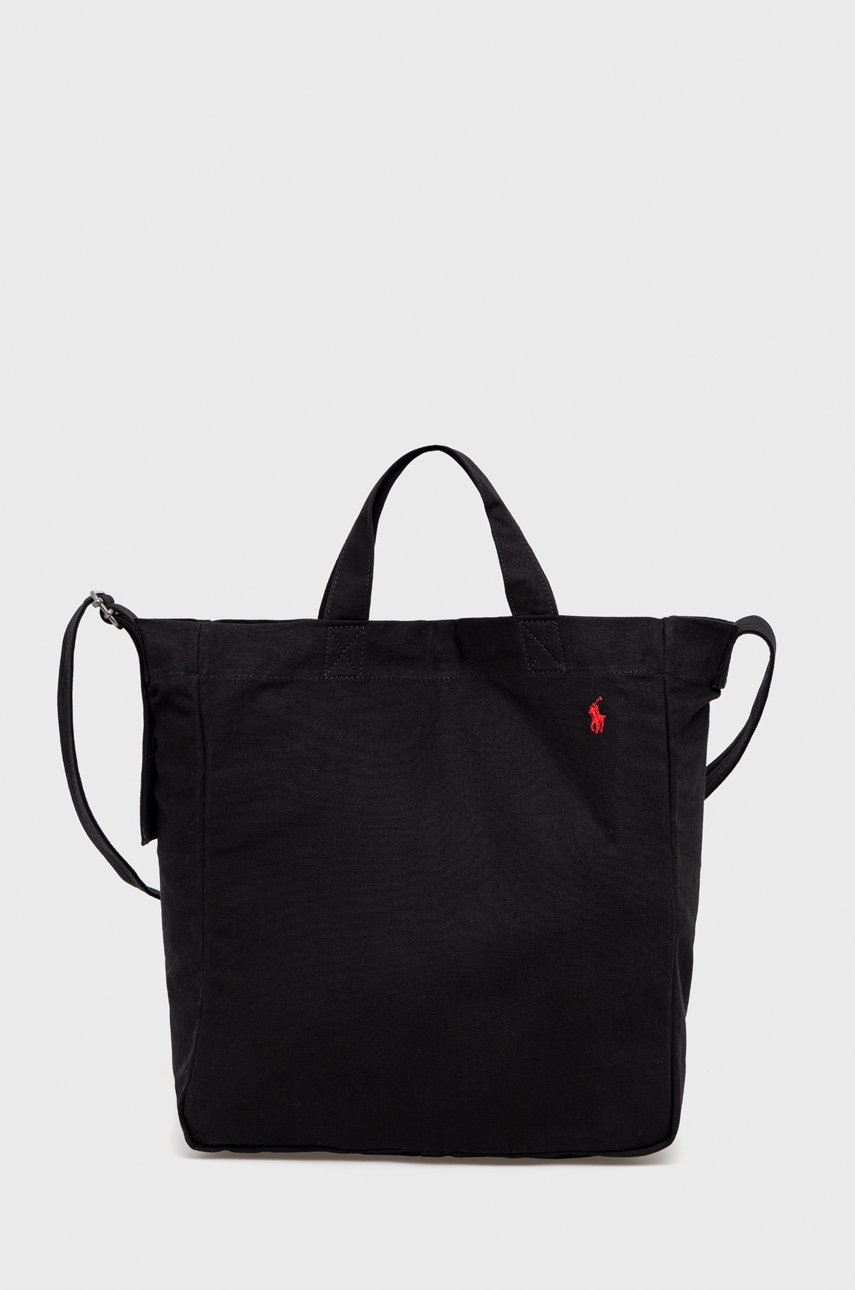

Памучна чанта Polo Ralph Lauren в черно 405842686001, Черен