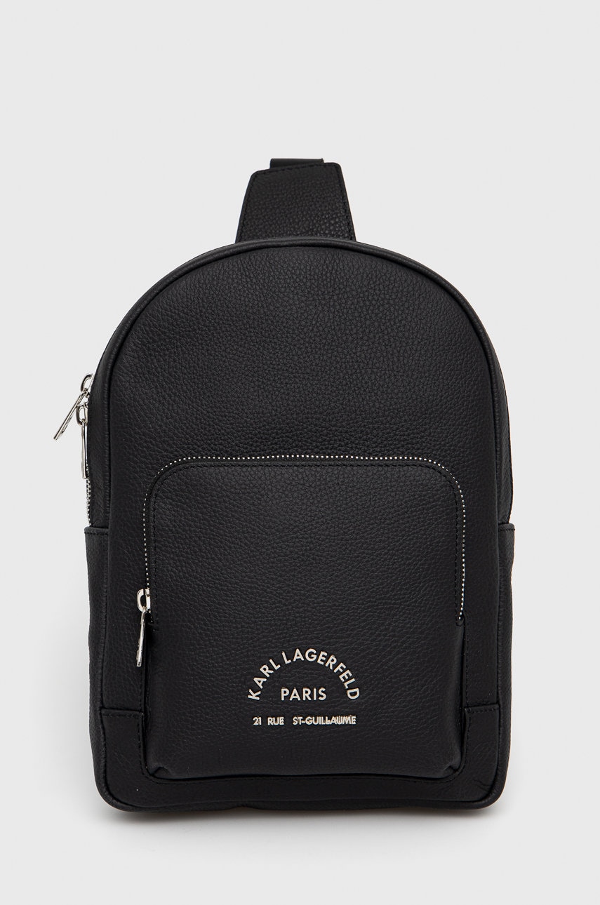 Karl lagerfeld borseta de piele culoarea negru