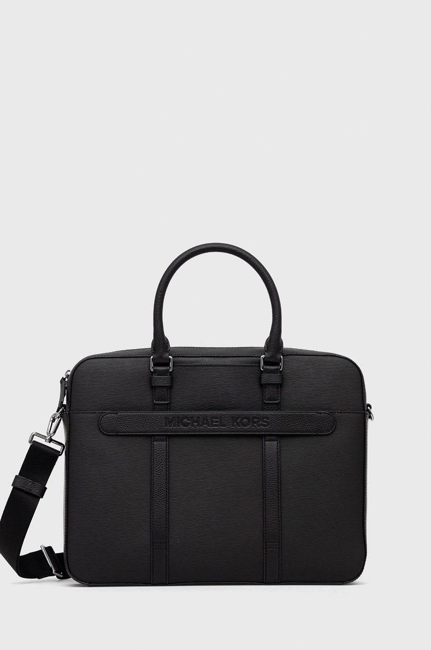 Michael Kors geanta pentru laptop din piele culoarea negru answear.ro